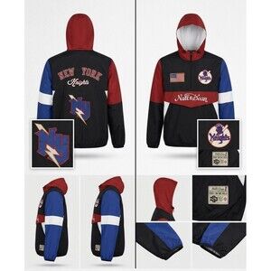 Stall & Dean Mens XXL Vintage New York Knights Windbreaker Pullover Jacket Flaw